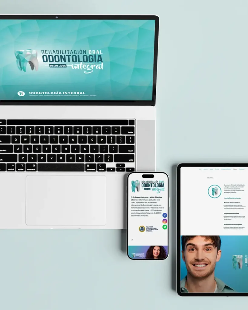 Vibrantes páginas web en Guatemala 2025 3 odontologia website mockup