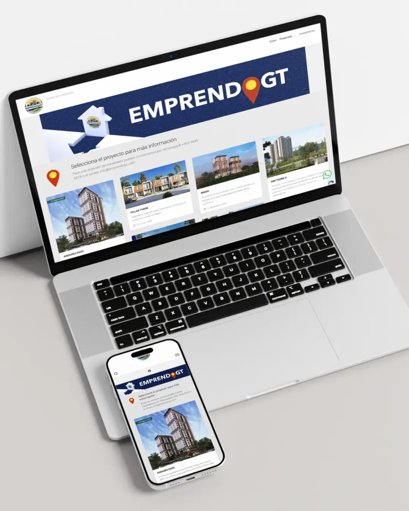 Vibrantes páginas web en Guatemala 2025 1 website emprendogt mockup